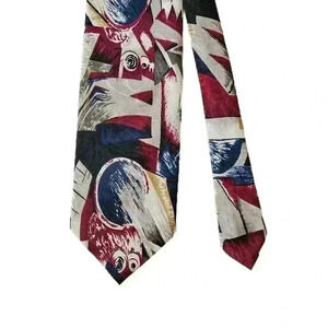Vtg Designer Silk House Mens Necktie Tie Multicolor Abstract Geometric